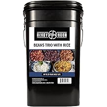 Ready Hour Beans Trio with Rice Kit Bucket (100 Servings) Survival Beans and Rice, Survival Food Storage, Emergency Preparedness Food, Prepper, Easy Prep, 30-Year Shelf Life