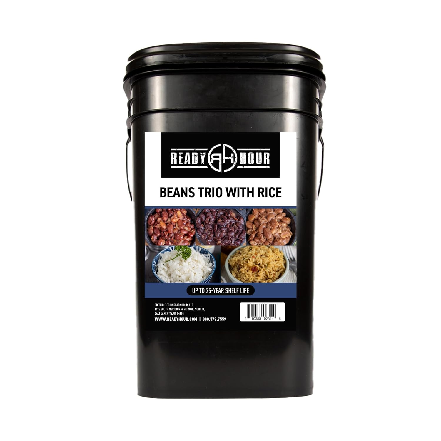 Prepared Hour Beans Trio with Rice Equipment Bucket (100 Servings) Survival Beans and Rice, Survival Meals Storage, Emergency Preparedness Meals, Prepper, Straightforward Prep, 30-12 months Shelf Life
