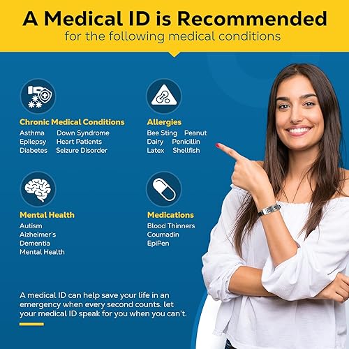 Miniatura 4 de Pulseras médicas para hombres y mujeres con código QR, pulseras de identificación de alerta médica, pulsera deportiva para niños y niñas, pulsera