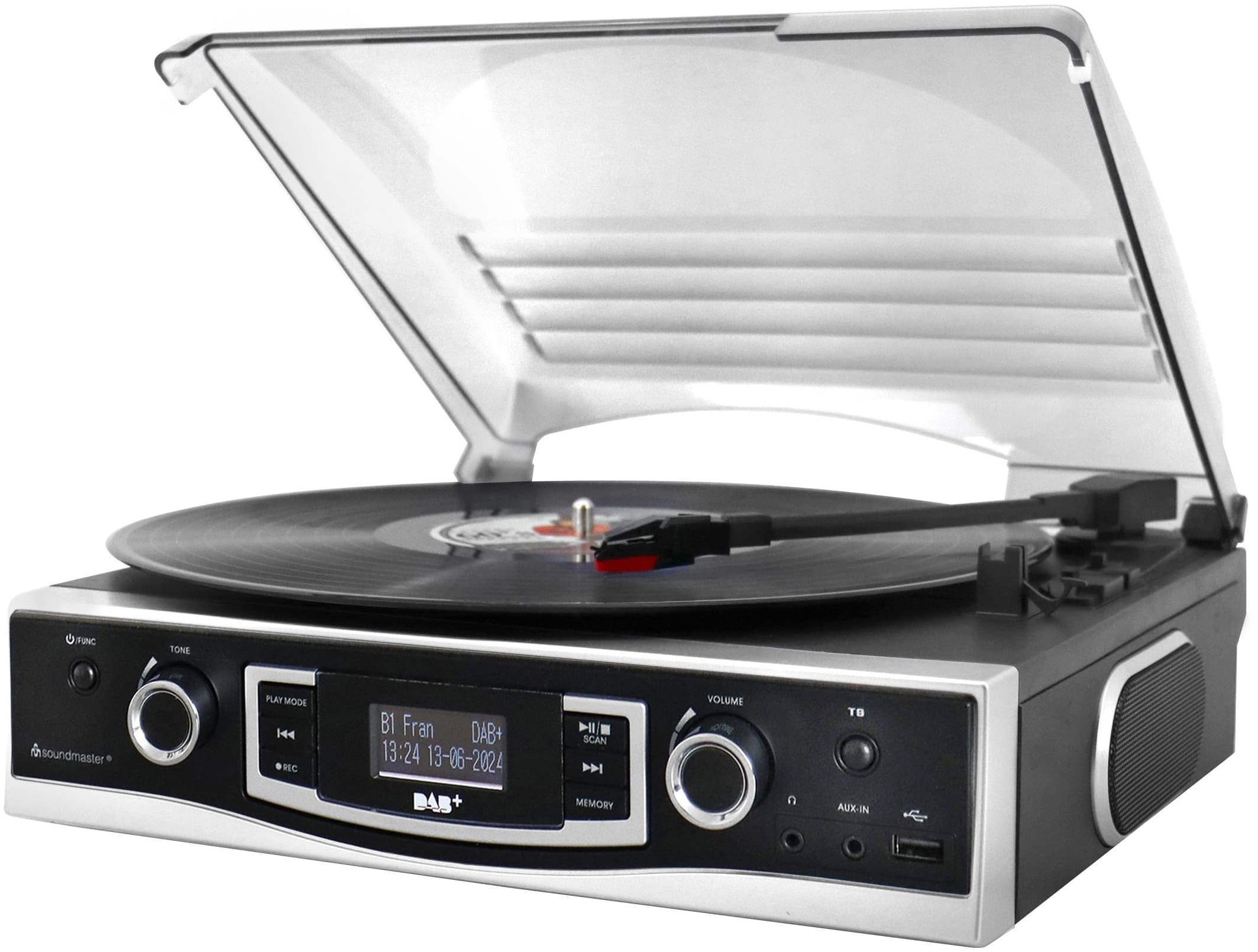 Platine vinyle de salon Soundmaster PL590SW pour écouter et encoder