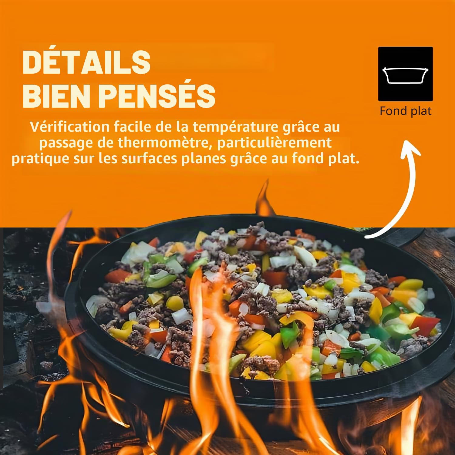 Petromax Faitout ft6 - Dutch Oven en fonte pour la cuisson et la pâtisserie - avec couvercle, anse et fond plat - plats pour 4 à 8 personnes - 5,5 l
