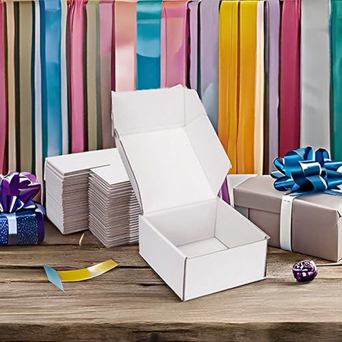 Miniatura 4 de Small Shipping Boxes 6x6x3 Inch (25 Pack) - Sturdy White Corrugated Cardboard Boxes for Small Business, Ecommerce, Mailing & Packaging Recyclable