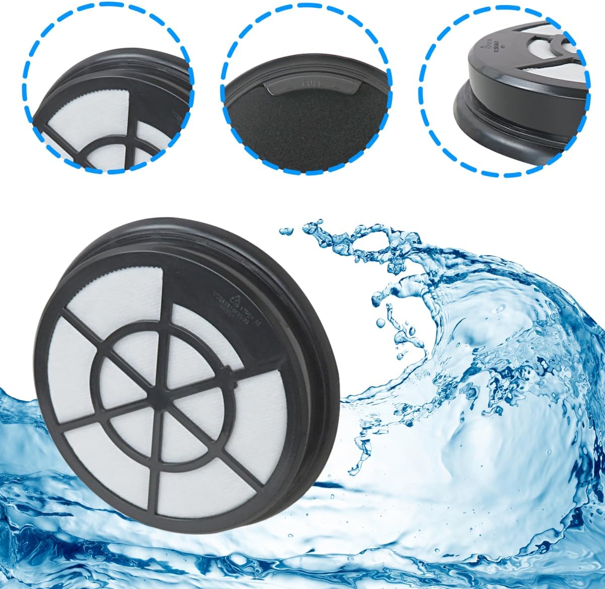 New 4-Pack NEN110A Vacuum Filter Replacement for Eureka Whirlwind Bagless Canister Vacuum Cleaner - for NEN110A/NEN110B/NEN110D Models, Includes Inlet Frame & Sponge Filter - US Ship