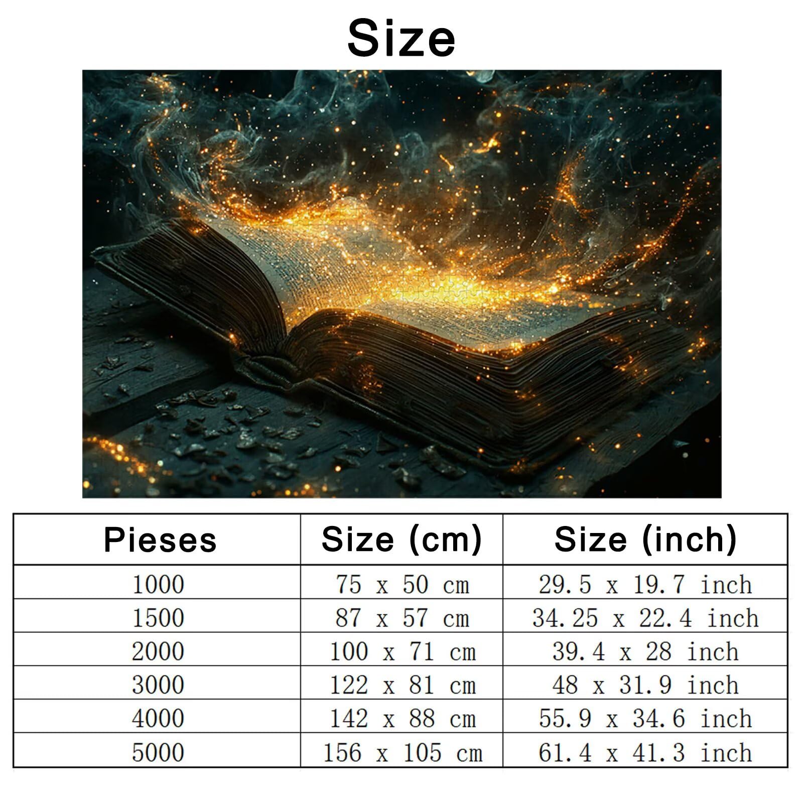 Puzzle Magiczna Książka, Puzzle 5000 Pieces Drewniane Marzenie Wymagania Dla Dorosłych, Rozmiar: 156 x 105 cm, Gra Edukacyjna DIY z pudełkiem na prezent dla dorosłych, Przerywacz głowy do dekoracji