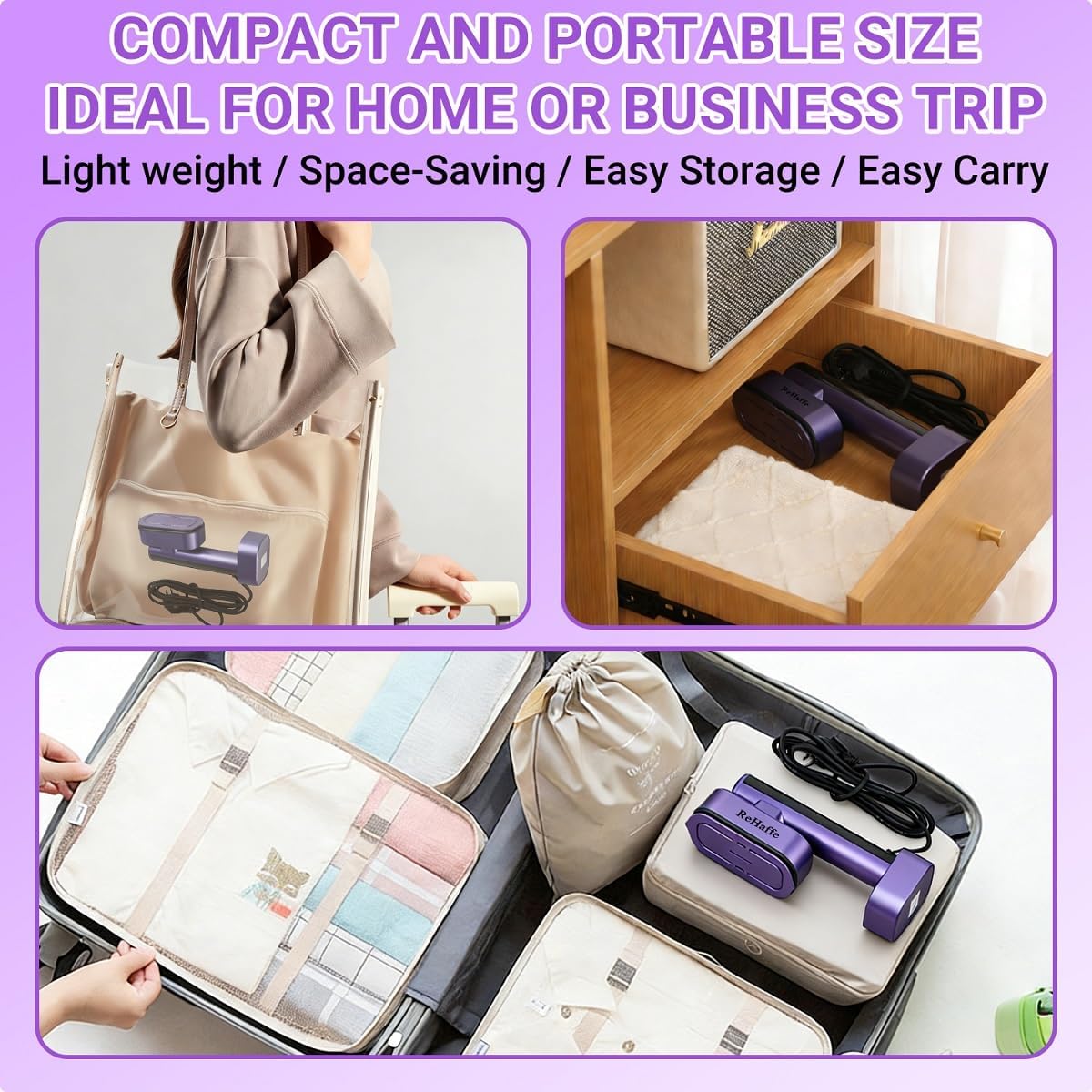 Steamer for Clothes,1300W 2 In 1 Garment Steam Iron Handheld,Portable Travel Steamer 15s Fast Heat Up,6-Modes LED Display,Large Heat Panel,25g/min Flow Steam,190ML Tank,Suitable for Home & Travel,120V