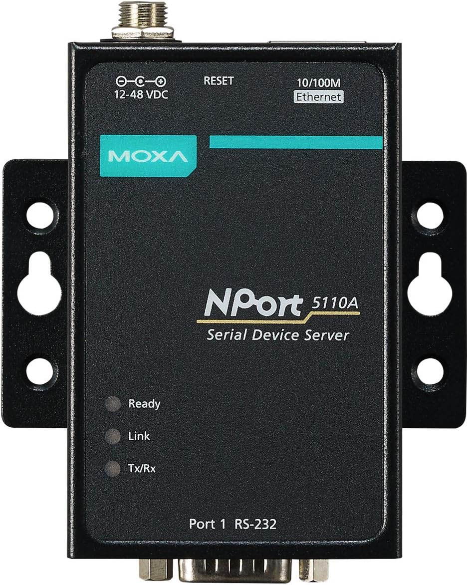 NPort 5110A - 1 Port Device Server, 10/100 Ethernet, RS-232, DB9 Male, 0 to 60C Operating Temperature