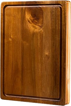 Cutting Boards For Kitchen Acacia Wood Chopping Board With Juice Groove & Handles Butcher Block Serving Tray For Cheese, Vegetables, Fruits