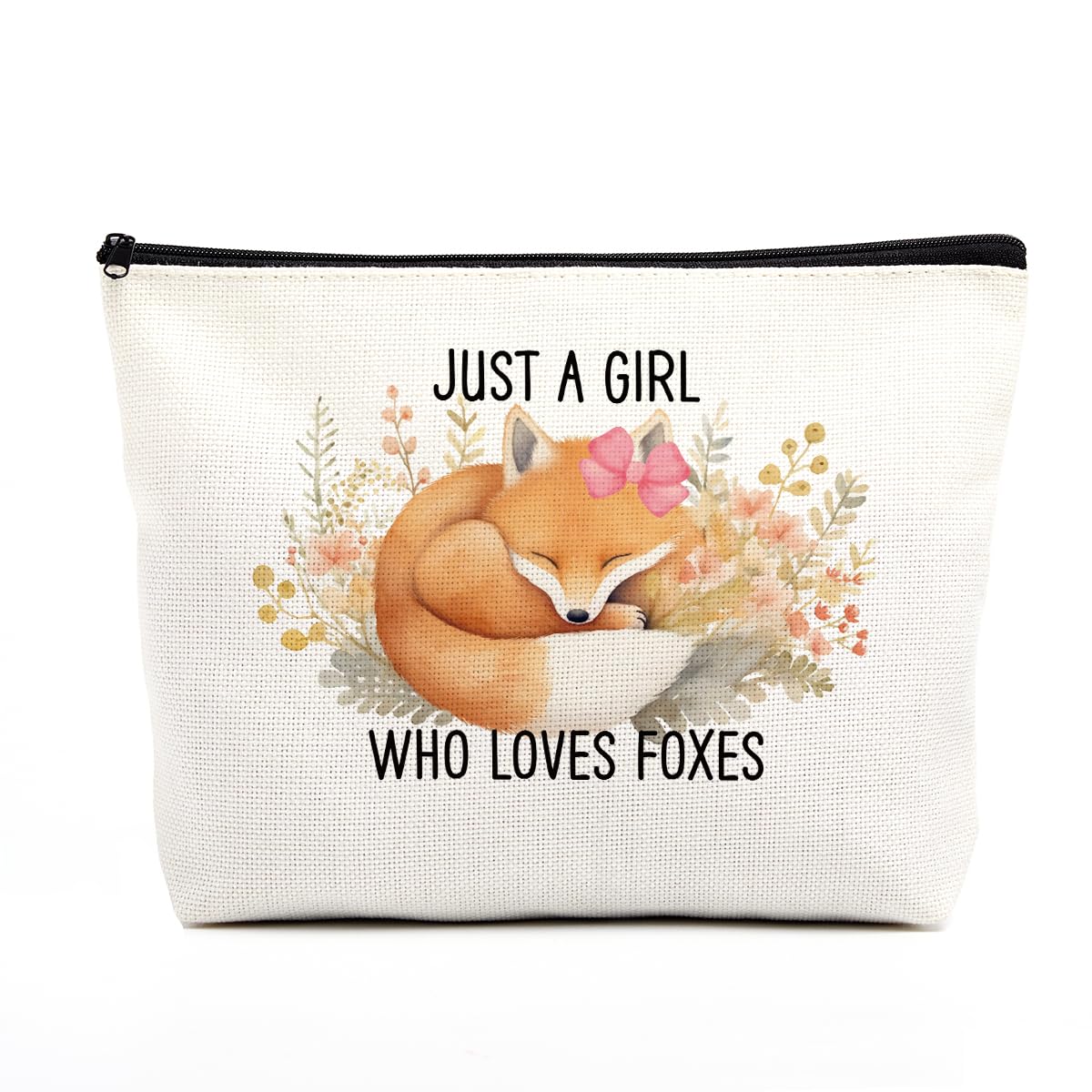 Fox Makeup Bag for Girls, Cute Fox Gift for Women, Gifts for Foxes Lovers, Small Fox Lover Travel Cosmetic Bag Zipper Pouch for Daughter granddaughter