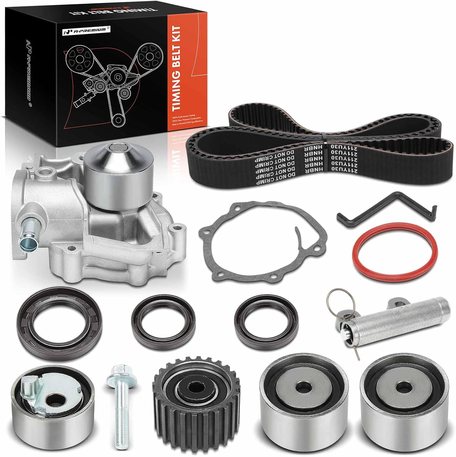 A-Premium Engine Timing Belt Kit with Water Pump Compatible with Subaru Cars - Impreza 1993, Legacy 1990-1993 - 1.8L 2.2L