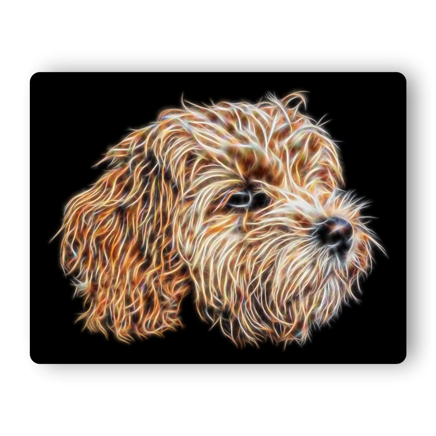 Fractal Artworks Apricot Cavapoo Metal Wall Plaque with Fractal Art Design S1N2