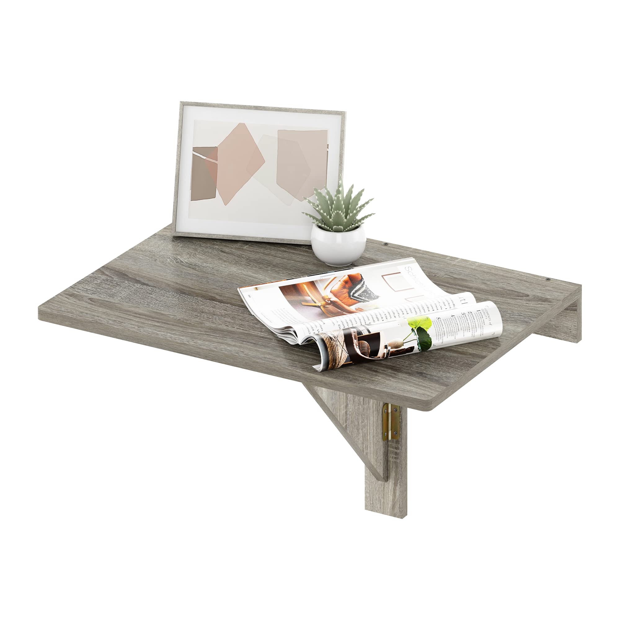 Furinno Hermite Wall Mounting Folding Table, French Oak