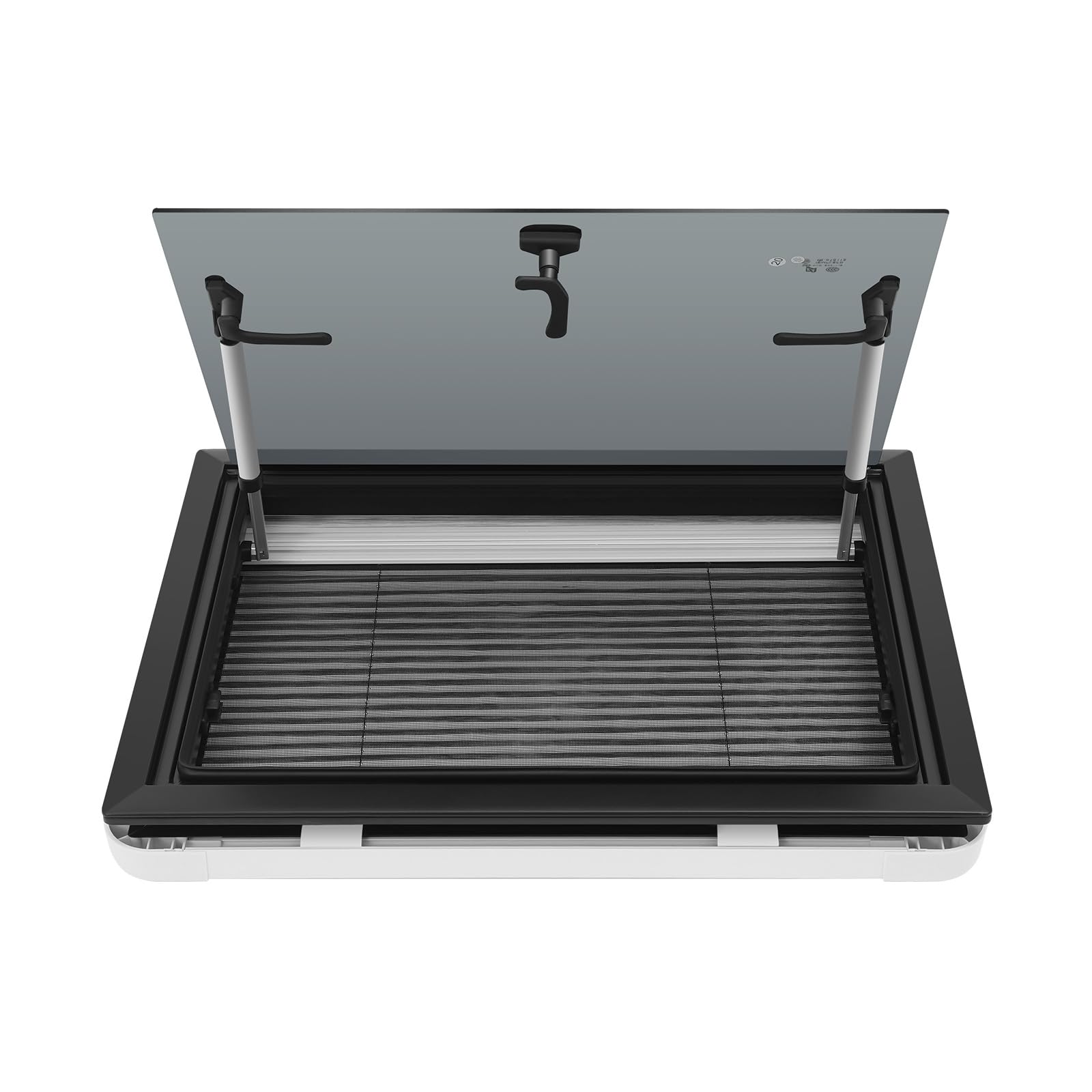 Finestra per camper, con dimensioni di montaggio 60 x 45 cm, zanzariera e tenda oscurante a 65°, finestra laterale per camper