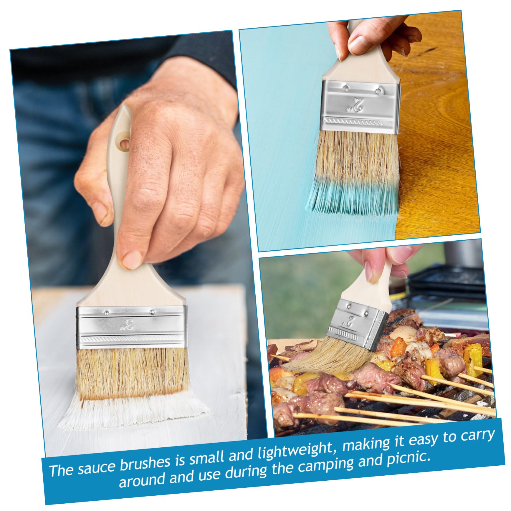 UKCOCO 48piezas Pinceles De Pintura y Cocina De Mango De Incluye Brochas De Salsa y Cepillos De Limpieza Herramientas Versátiles para Pintura Cocina y Manualidades