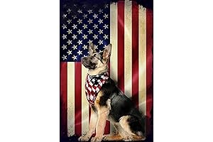 German Shepherd Immersed in American Pride 1000-Piece Wooden Puzzle
