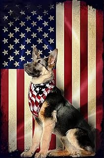 Jigsaw Puzzle 1000 Piece Wooden Puzzle German Shepherd American Flag USA Patriot Picture Family Decorations, Wall Art Pictures for Living Room Props Educational Toys & Games