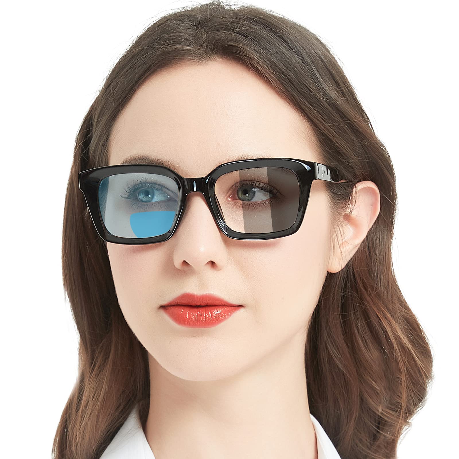 MARE AZZURO Photochromic Bifocal Reading Glasses Women Blue Light Blocking Oversized Sun Readers 1.0 1.5 2.0 2.5 3.0 3.5 4.0