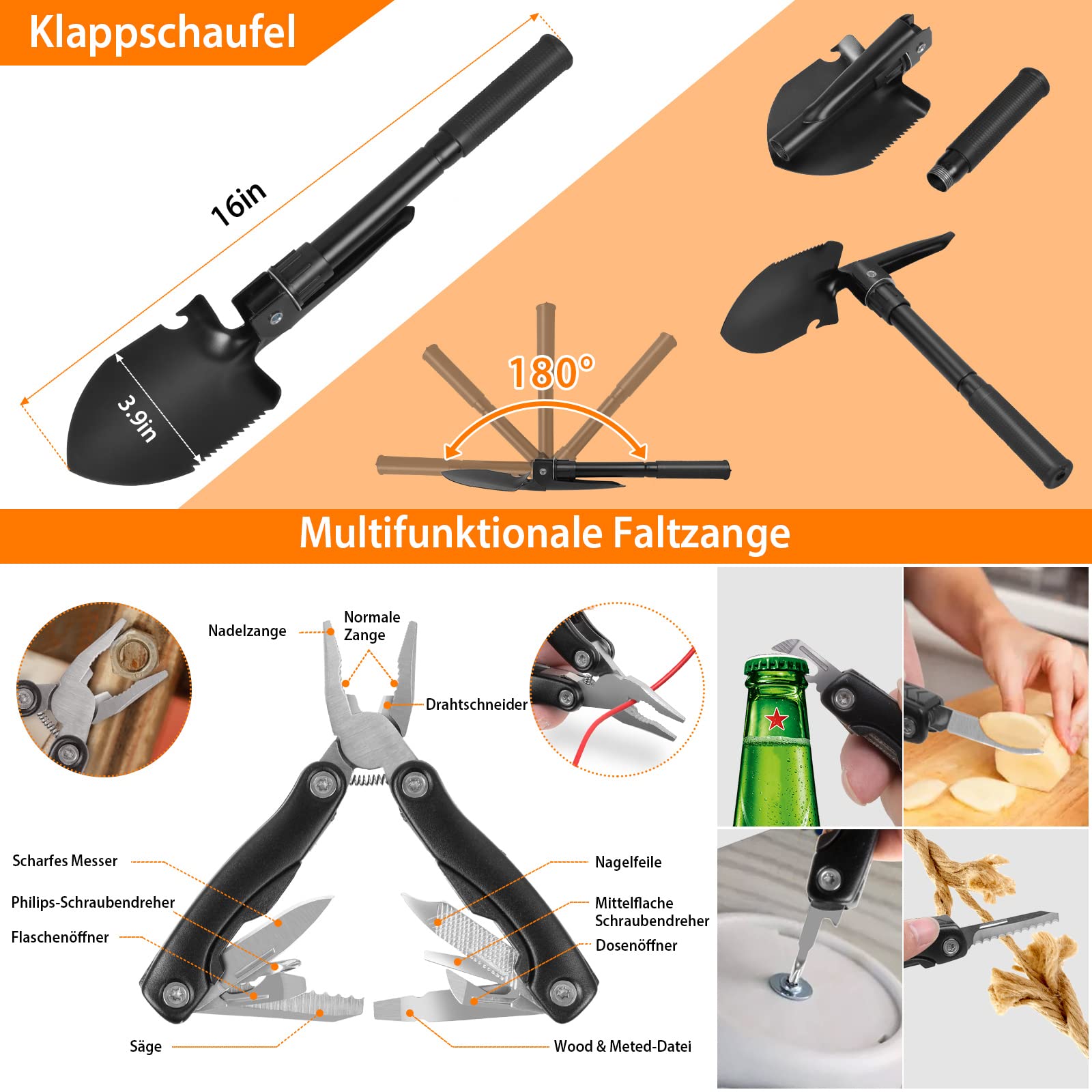 Außen Notfall Survival Kit, Erste Hilfe Set,Survival Set mit Messer für Männer Campin,Klappzange, Reiseabenteuer, Wandern, Outdoor-Abenteuer