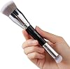 Brocha de Maquillaje y Base, Herramienta Mezcladora de Microfibra | Kabuki plano de doble punta para base + brocha angular para corrector. Cerdas de microfibra de cristal 1