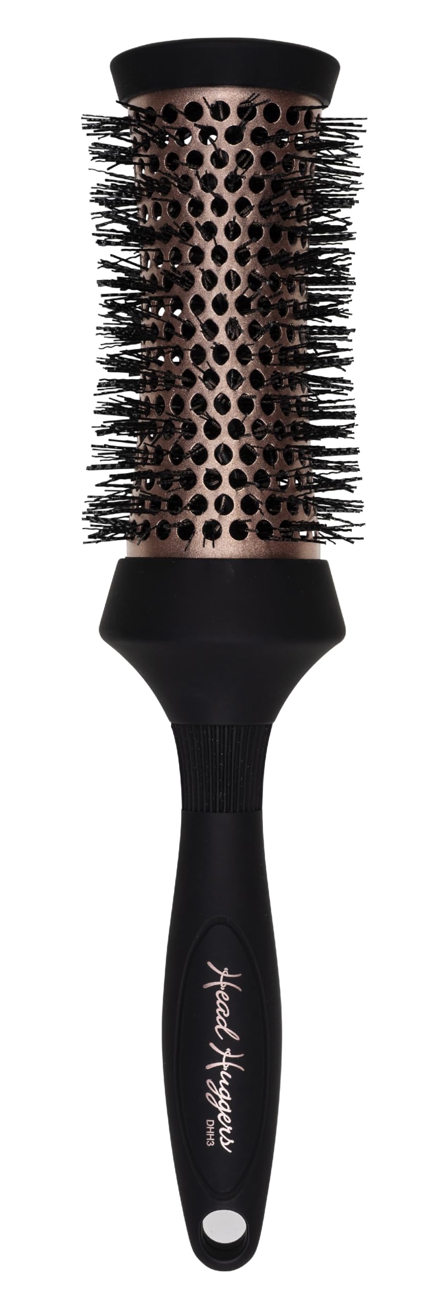 DenmanMedium Thermo Ceramic Hourglass Hot Curl Brush, Hair Curling Brush for Blow-Drying, Straightening, Defined Curls, Volume & Root-Lift - Rose Gold & Black (DHH3RRG)