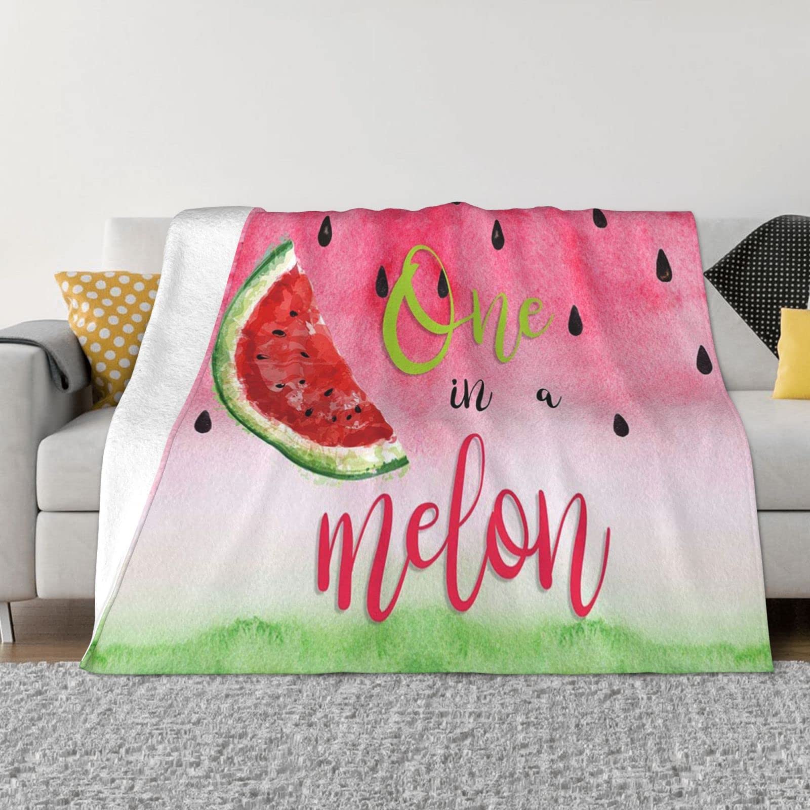 50"X40" One in A Melon Flannel Wool Blanket, Lightweight Soft and Comfortable Fluffy Blanket, Suitable for Sofa Bed Giftsblack