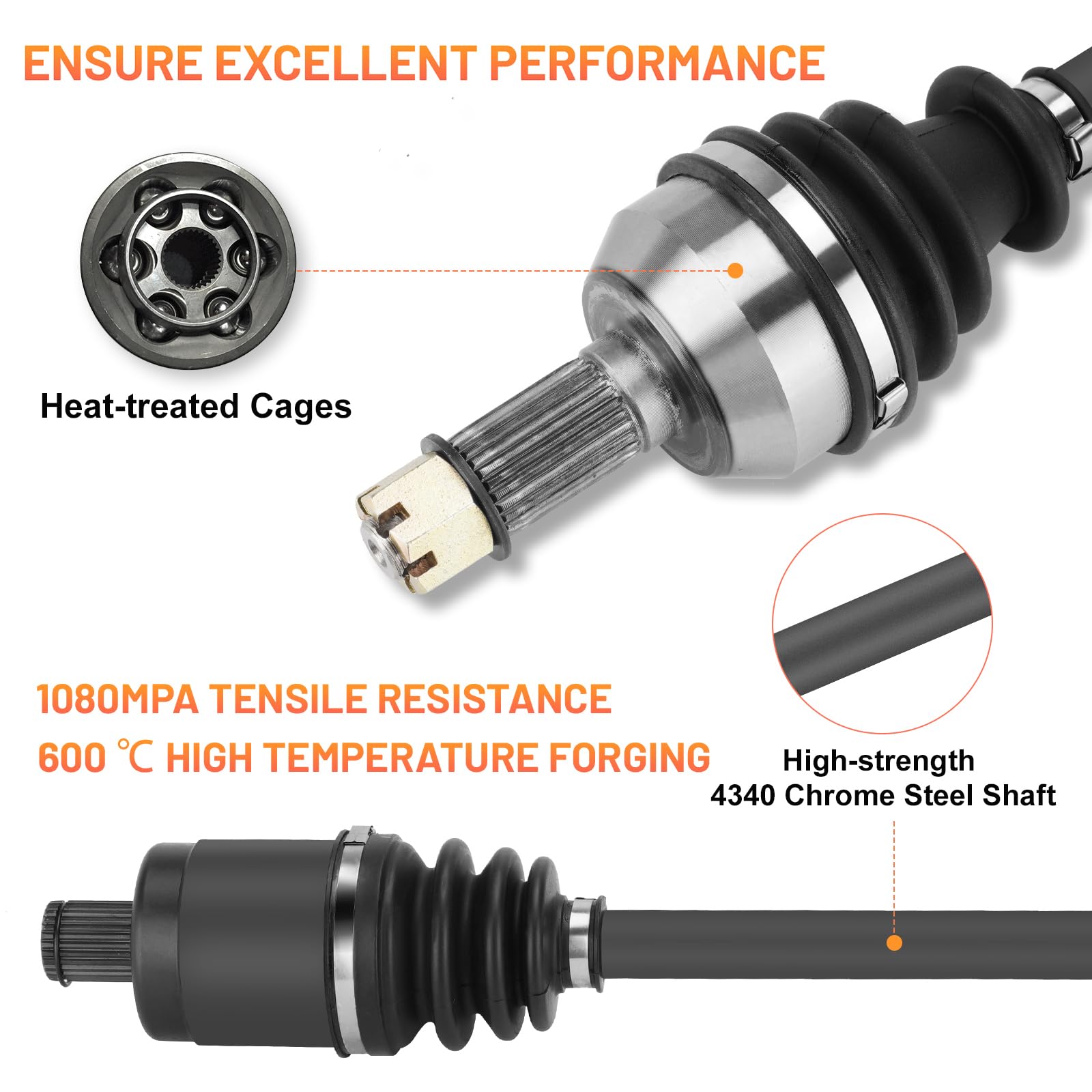 Eje trasero CV para Polaris General 1000/4 2016 2017 2018, RZR S 900/1000 EPS 2015-2021 1333081 1333947-1 pieza izquierda/derecha