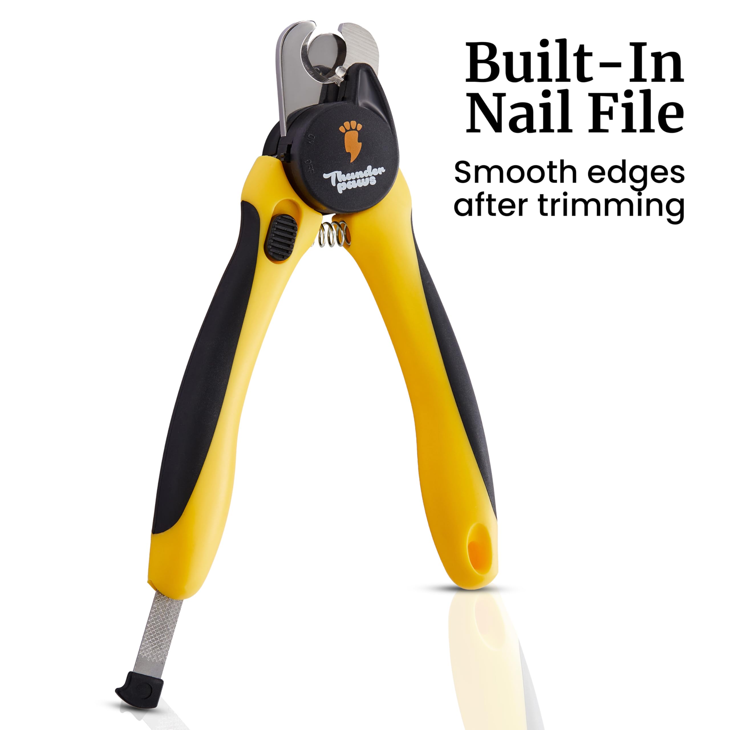 LED Dog Nail Clippers with Light, Trimmers with Protective Guard, Quick Sensor, Safety Lock and Nail File - Suitable for Large and Small Dogs & Cats (Yellow, LED) - image 7