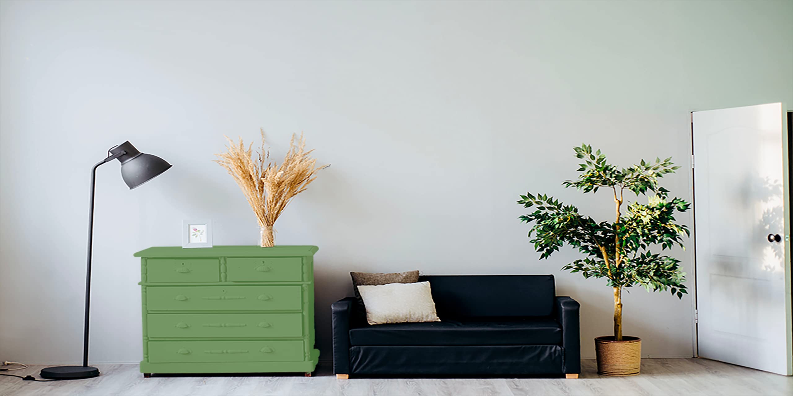 Pintura para muebles de madera a base de acrílico, efecto mate, 750 ml, 7,5 m2, 44 colores disponibles (verde natural)