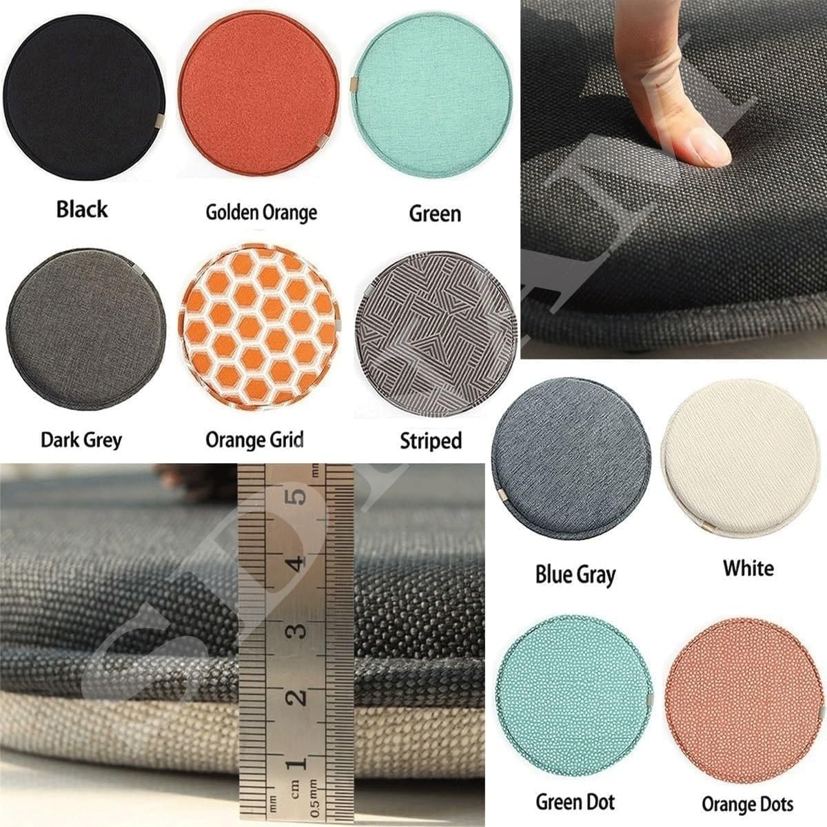 Coussin De Siège Rond,47*47*8cm Coussin De Chaise De Jardin Tissu