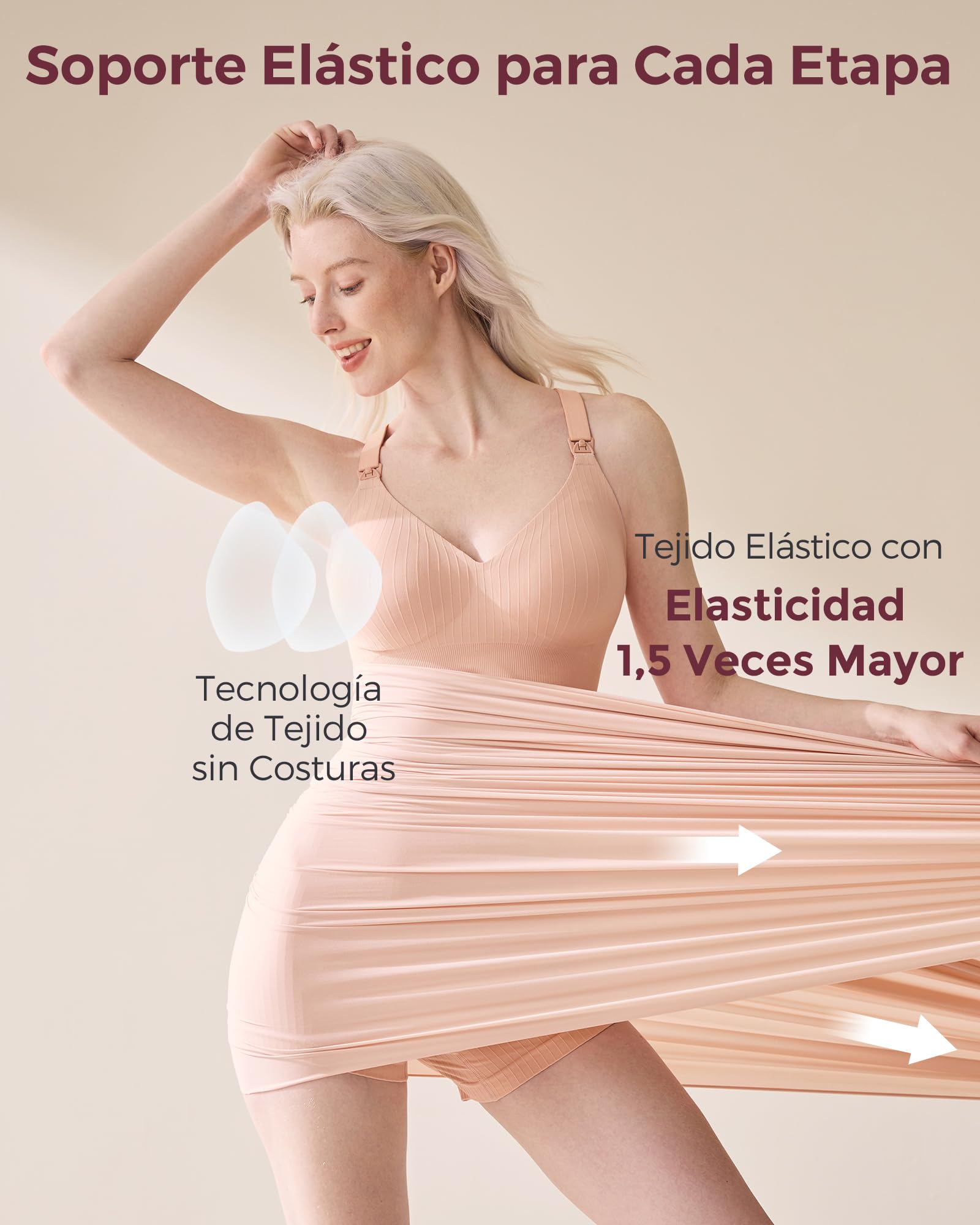 momcozy Sujetador de Lactancia Deportivo，Brasier de Maternidad con Espalda Cruzada, Racerback Sujetador de Lactancia para Yoga y Deporte, Suave y Elástico