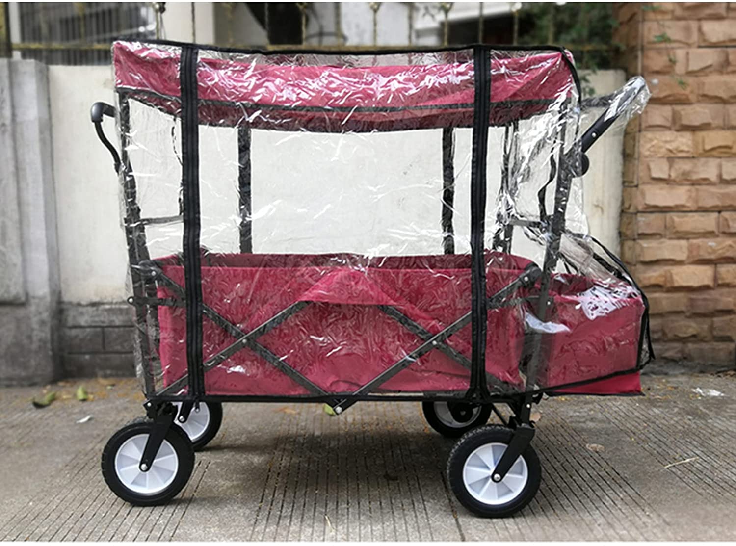 Copertura antipioggia Impermeabile Vento da neve, Accessori per carrello da campeggio portatile con spinta a mano, Carro pieghevole pieghevole per esterno Copertura antipioggia pieghevole le