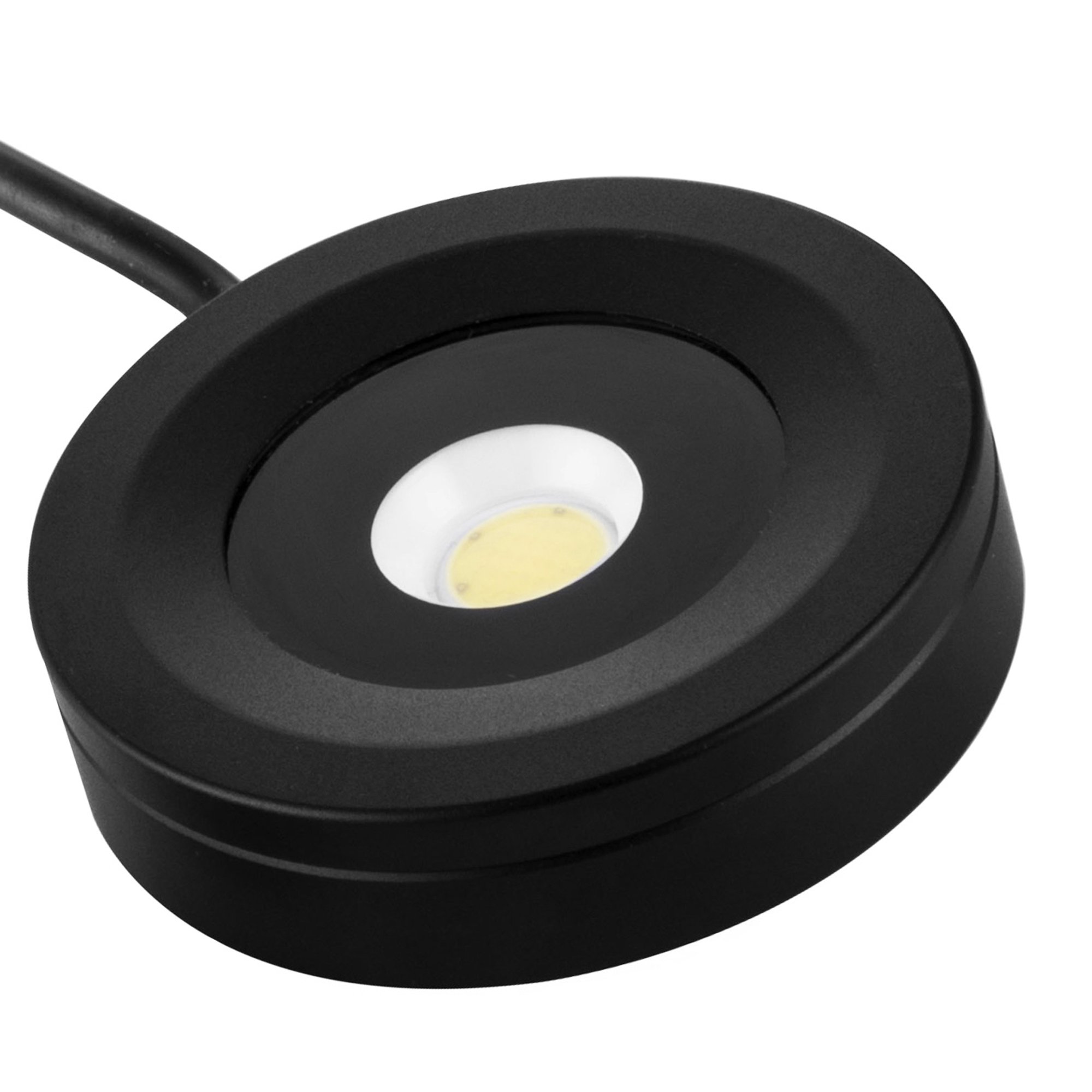 CNBRIGHTERLED Cabinet Light,Bathroom Porch Lights,3W COB Dimmable IP65 Waterproof,Surface Mounted Aluminum Ceiling Spot Lights for Display Showcase,Hallway, Closet,Warm White-3000K (Black Frame)