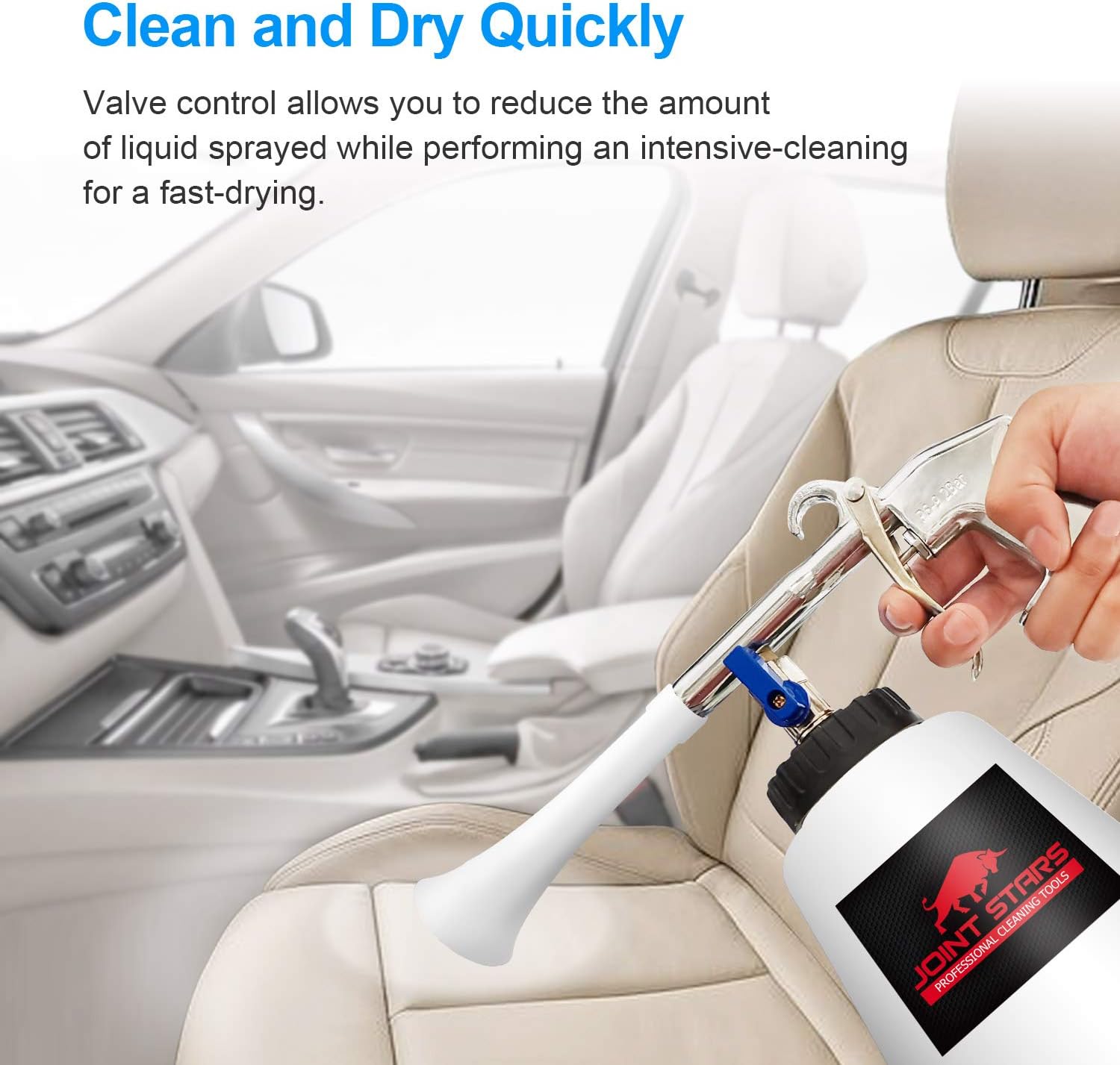 JOINT STARS High Pressure Car Cleaning Gun Jet Cleaner High Pressure Cleaner Car Interior Detailing Kit High Pressure Car Cleaning Tool for Detailing Supplies, Silver : Automotive