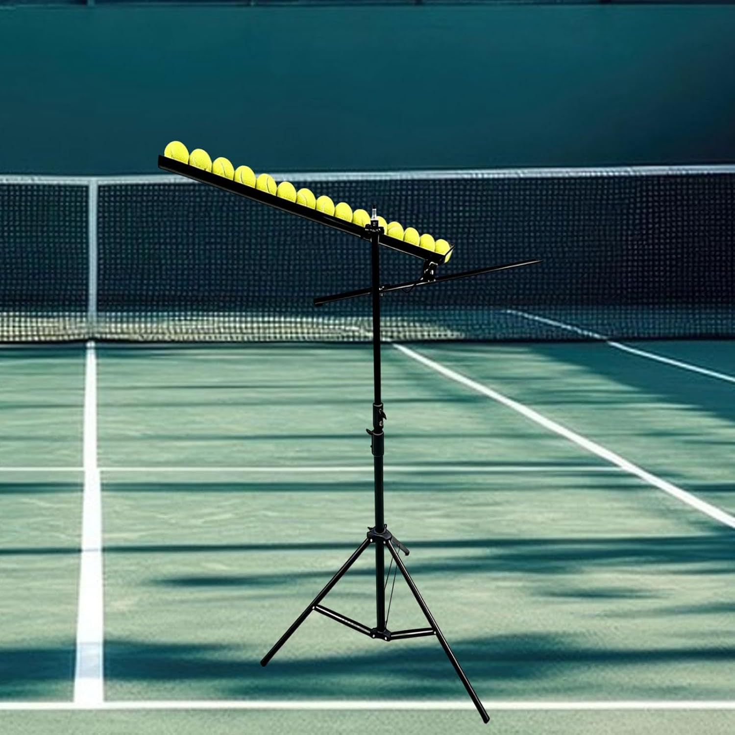 pistro Tennis Ball Machine, Adjustable Automatic Rebound Trainer for Solo Practice, Portable Iron & PP Construction for Home Court Training