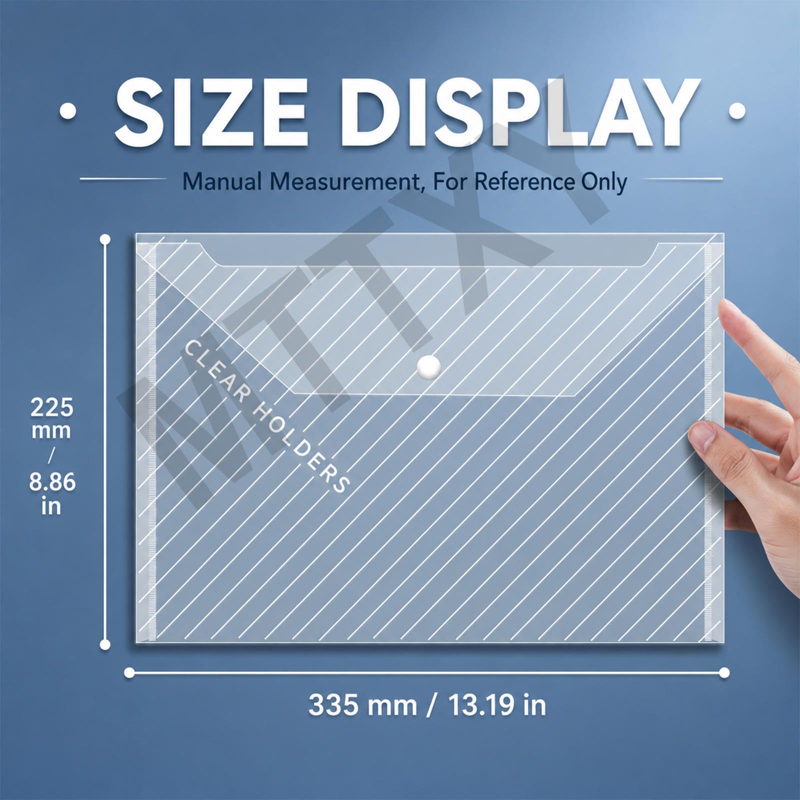 Cartelline A4 Trasparenti con Bottone, Set 10/30 Pezzi,10PCS | Buste trasparenti per documenti, resistenti ad acqua e umidità, formato 23,5 x 33,5 cm per cartelle A4.,10PCS