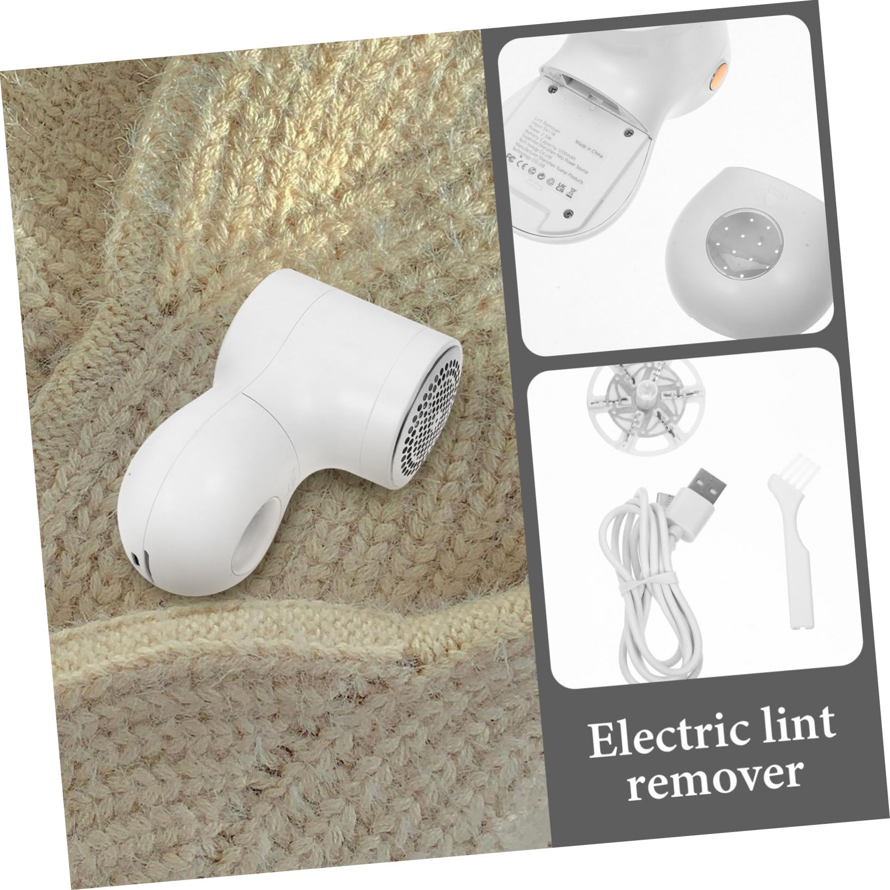 BESTYASH Quitapelusas Eléctrico Portátil para Ropa Batería 800mah, Material Abs y Acero Inoxidable, Diseño Antideslizante para Eliminar Pelusas y Bolas de Lana en Prendas y Ropa de Cama