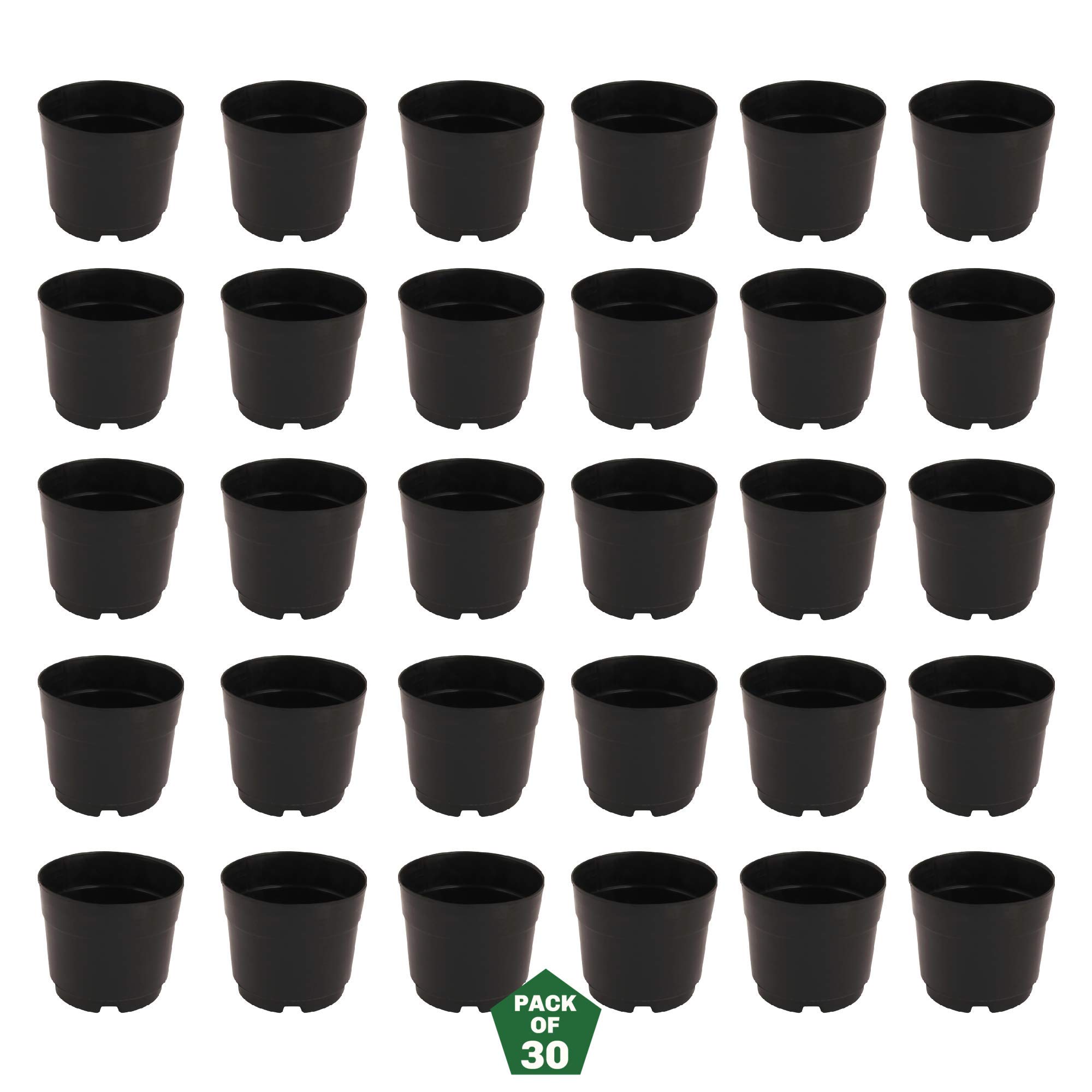 Leafy Tales Plastic Pots, Black 4 inch Size 30 Piece, Small