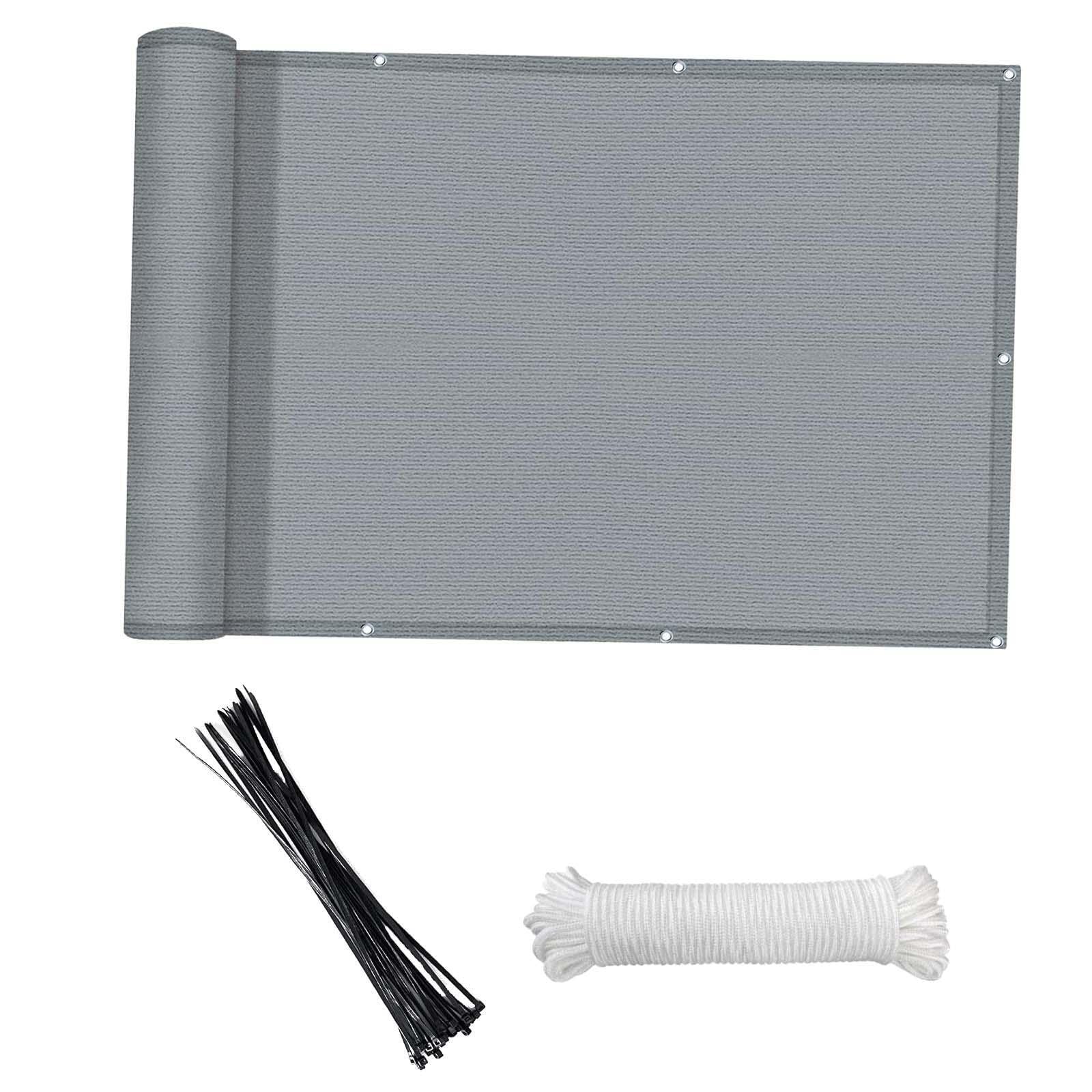 Schermo per la Privacy Leggero e Resistente al Vento per balconi Che garantisce Comfort e Privacy negli Ambienti Esterni. Copertura per Schermo per balconi, Grigio, 3x0.9 m