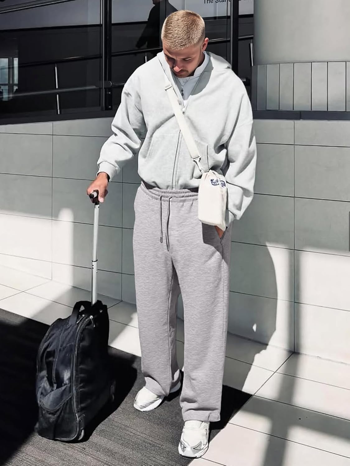 JMIERR Men's Casual Baggy Pants Wide Leg Lounge Travel Pants Streetwear with Pockets - Image 5