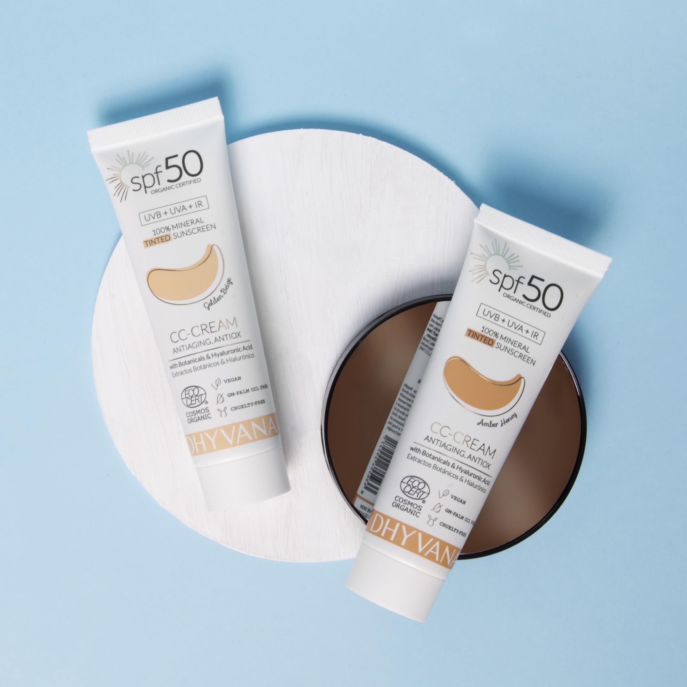 Filtro Solar Spf50 CC-Cream Amber Honey. 100% Mineral Y Natural
