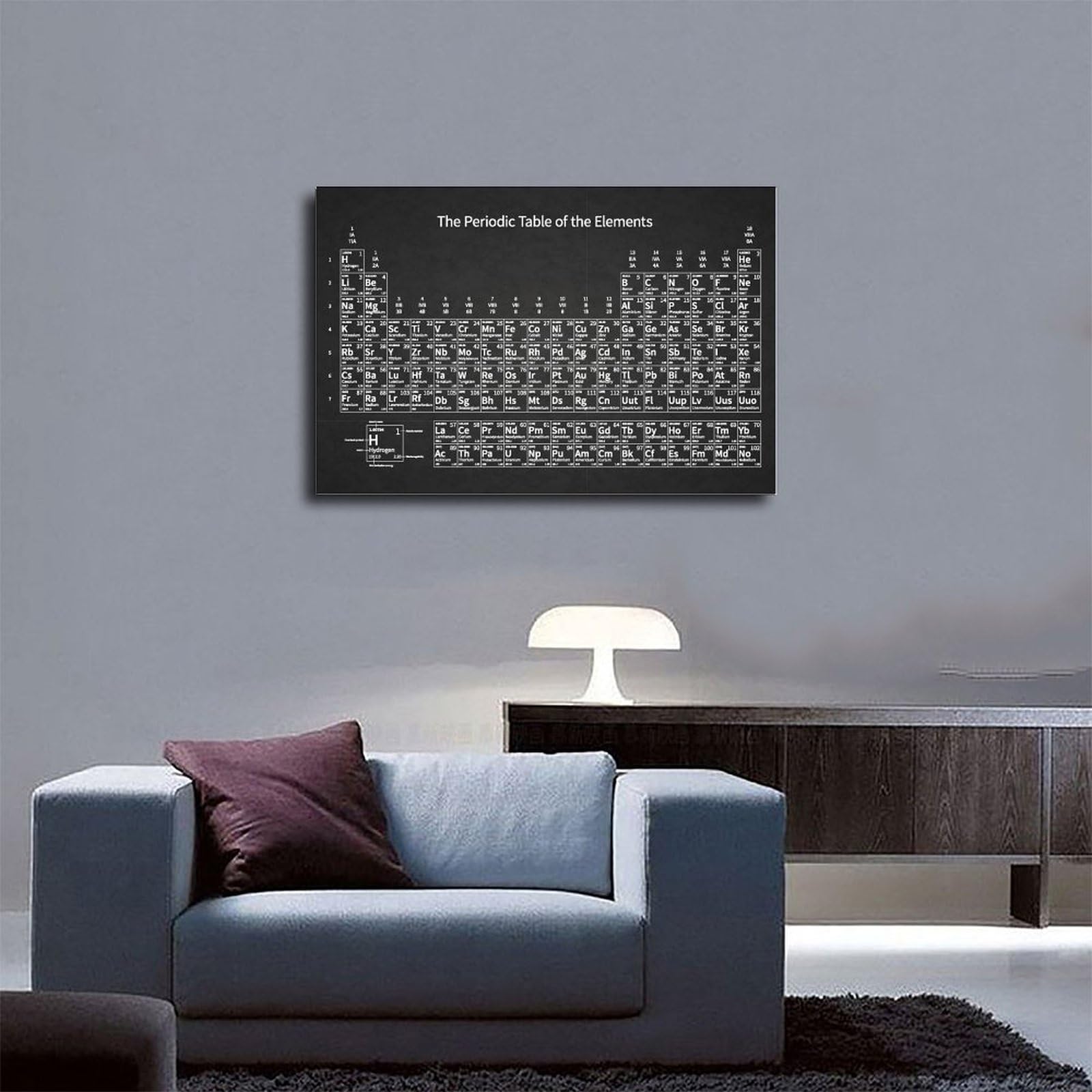 Periodensystem der Elemente, Wandbild, Leinwand, Poster, Schlafzimmer, Dekoration, Landschaft, Büro, Raumdekoration, Geschenk, 60 x 90 cm