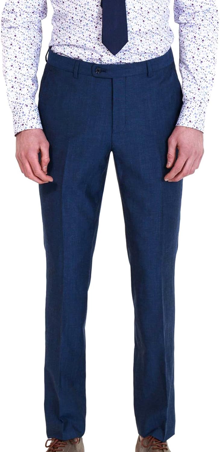 HBDesign Mens 3 Piece 2 Button Notch Lapel Slim Trim Fit Casual Suite