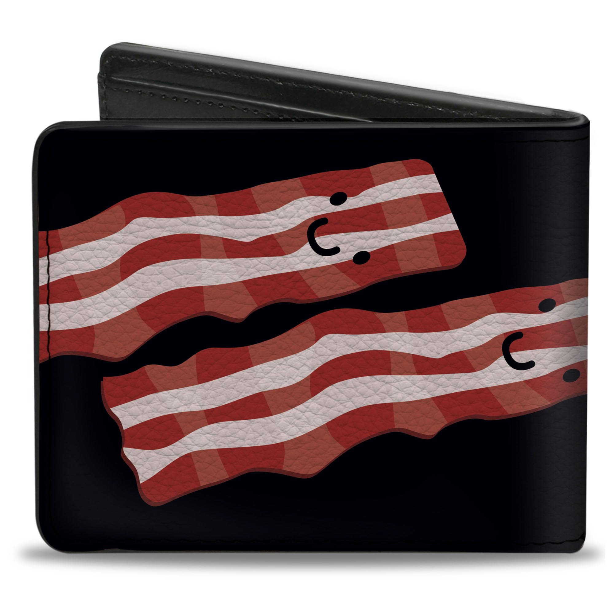 Buckle-Down Men's PU Bifold Wallet-Bacon & Eggs Black, Multicolor, 4.0