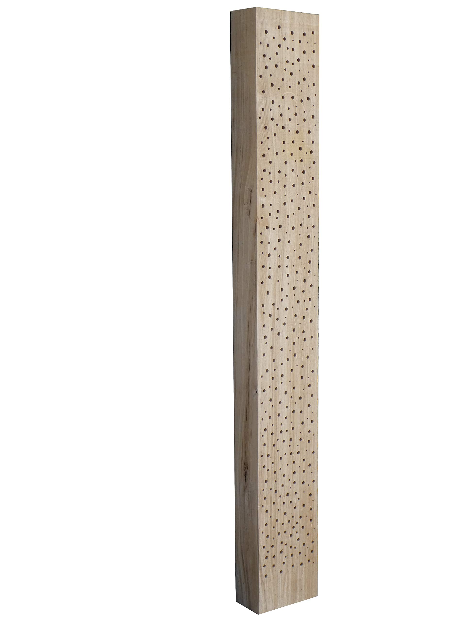 Bienenhotel Stamm Insektenhotel Wildbienen Eiche Massivholz Hartholz Wildbienenhotel Nisthilfe Bienen (Natur unbehandelt, XXL 150 cm)