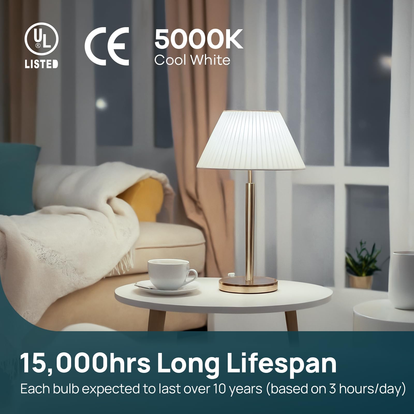 Linkind Lampadine LED E14 B35/C35 Candela, 7W(Equivalenti a 60W), Luce Bianca Fredda 5000K, 860Lumen, AC220-240V, Non Dimmerabile, Pacco da 6