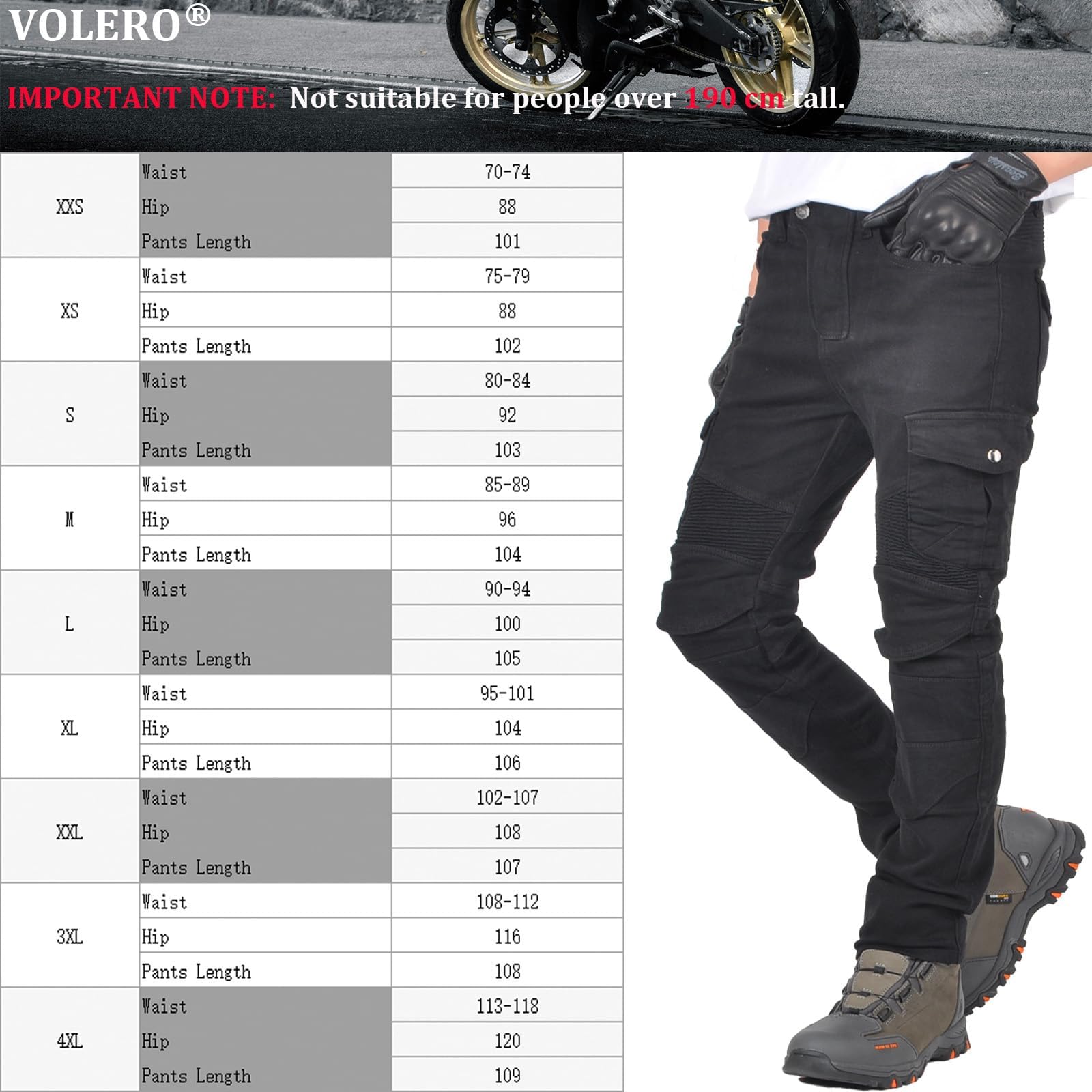 Original Pantalon Moto Homme JES-06 | Jean Moto Homme | 97% Coton + 3% Élasthanne | Empiècements Élastiques et Rembourrage Amovible | Convient pour Un Usage Quotidien et pour La Moto