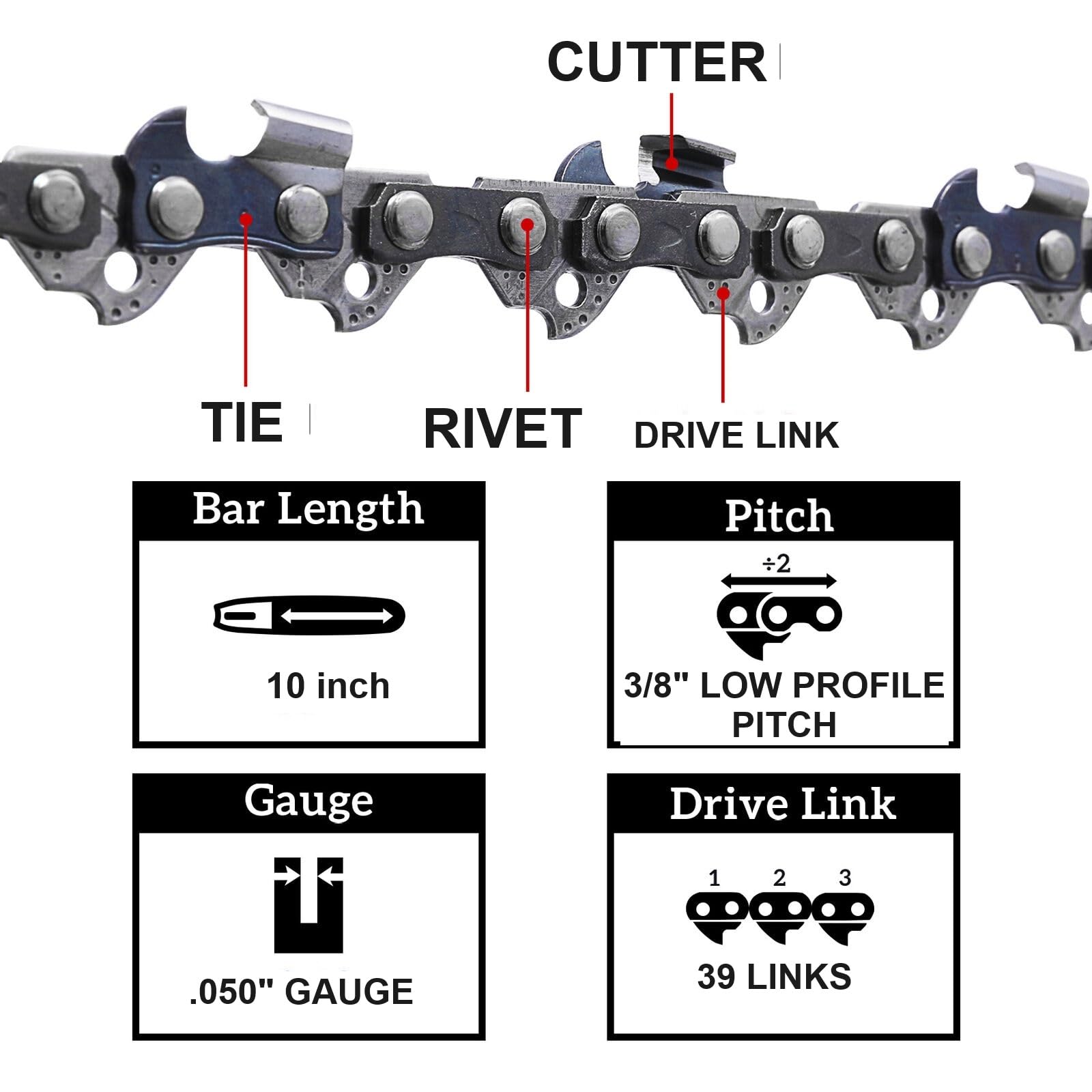 Amazon.com: 10'' Saw Chain for Remington 091371S 0913715 091371-03