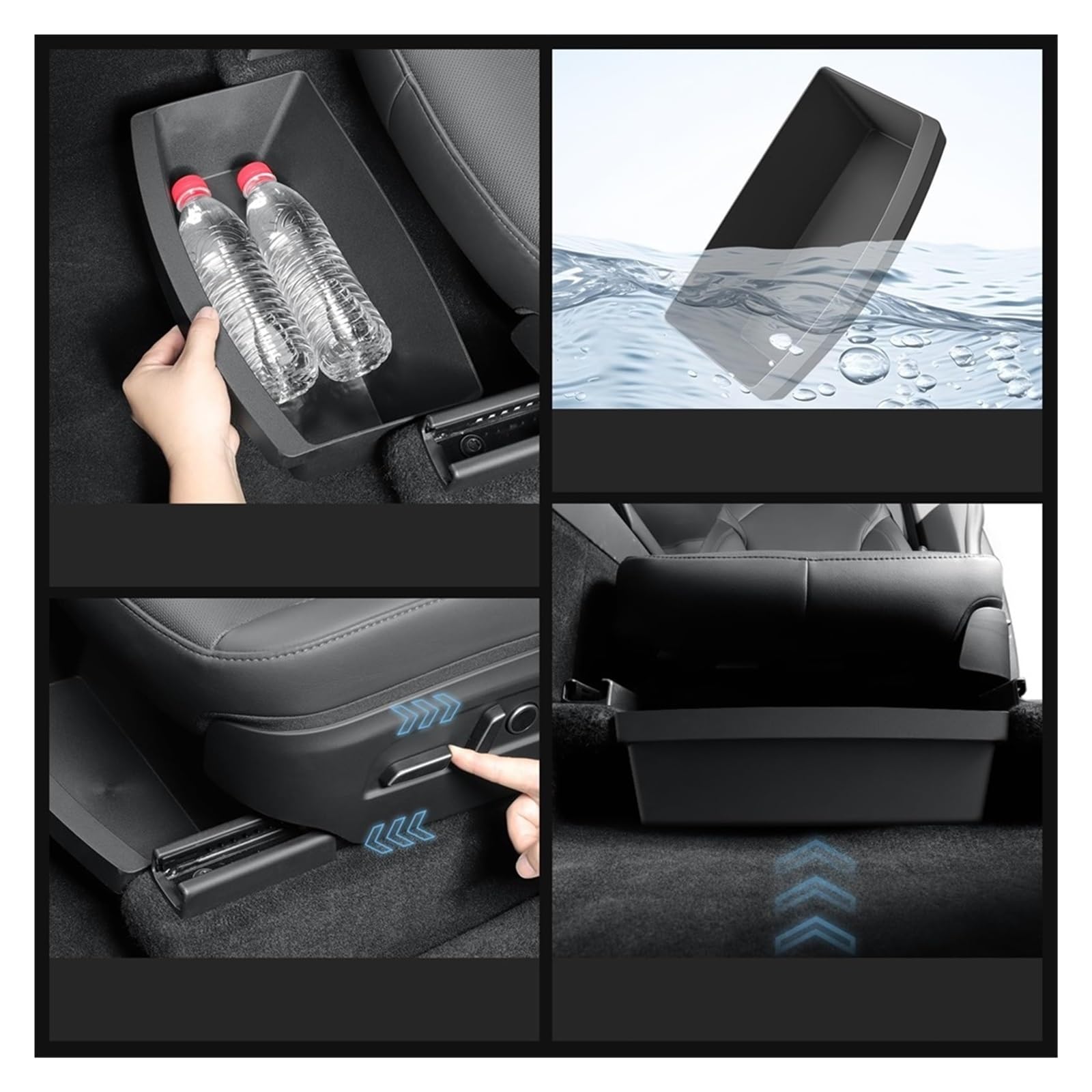 Organizador for coche, bandeja con cajón bajo el asiento, accesorio(2pcs)