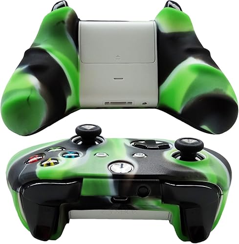 Vista 4 de Hikfly Funda protectora de silicona para mando, kit de placas frontales para Xbox One XOne SSlim con 4 tapas de agarre para el pulgar