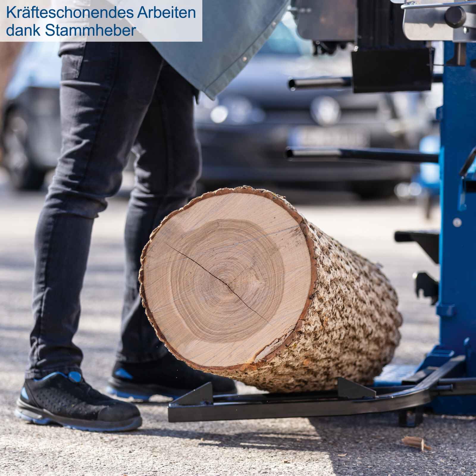 Scheppach Compact 12T Holzspalter stehend | 12 Tonnen Spaltkraft 400V 3500W | Meterholz bis 1070mm / max. Ø 450mm | schwenkbarer Tisch | Hartholz & Weichholz - inkl. Fahrvorrichtung