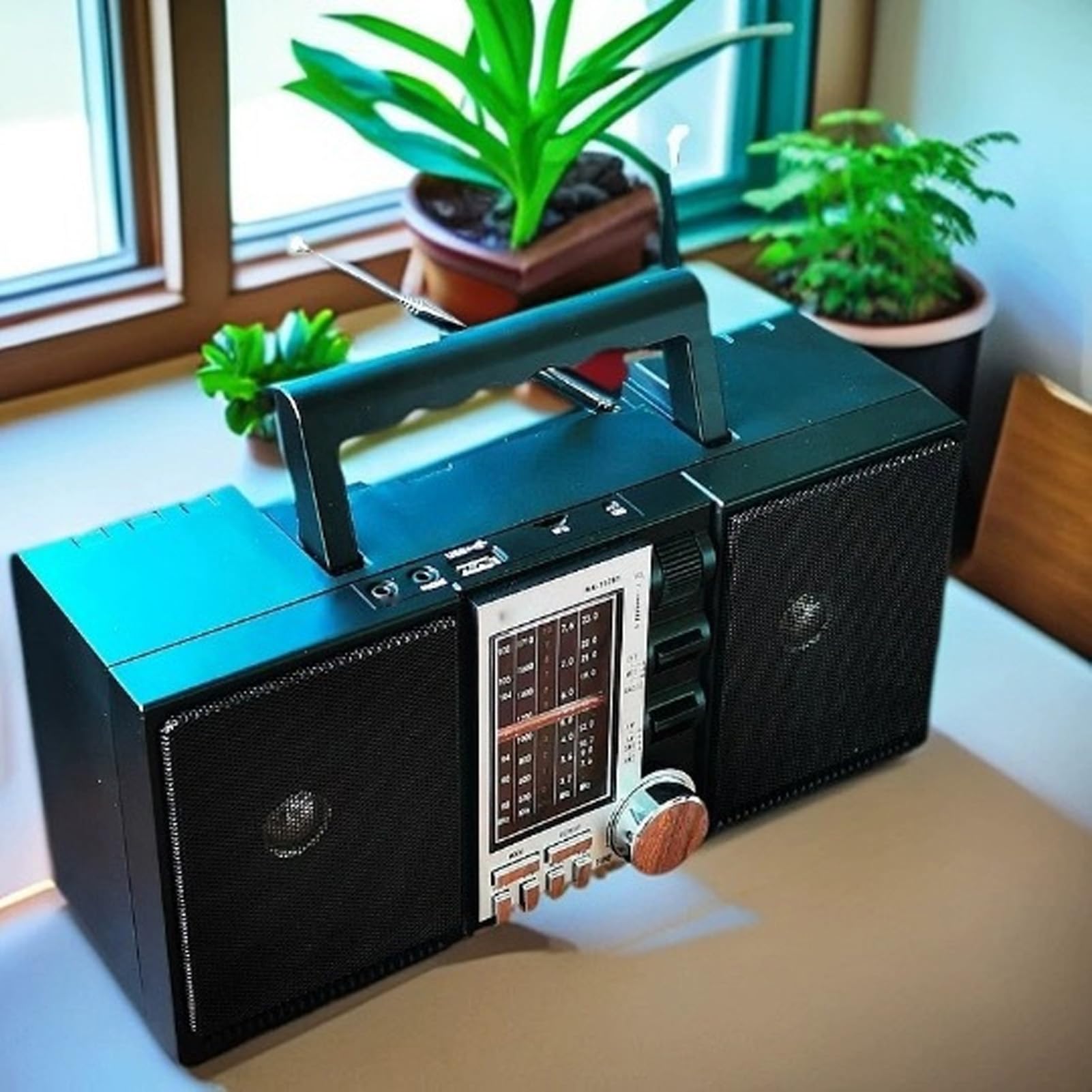 Radio Portátil Am FM SW con Altavoz Bluetooth, Radio Recargable con Pilas de 2400 MAh, Radios Am FM Portátiles, Pequeños Regalos para Personas Mayores (Enchufe de la UE)